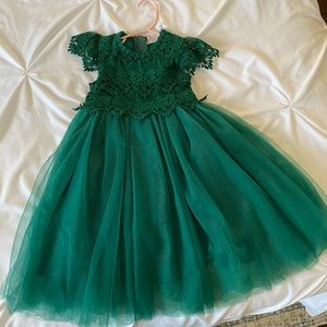 Trish Scully - dark green girl’s Christmas dress